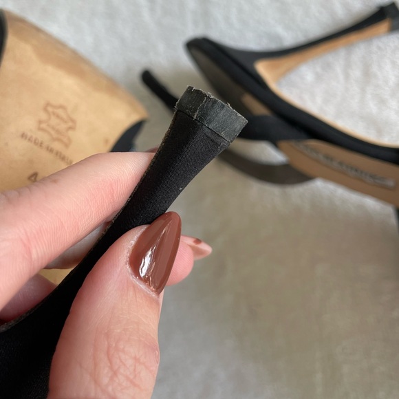 Manolo Blahnik Satin Crystal Embellished Sling Back - Picture 12 of 16